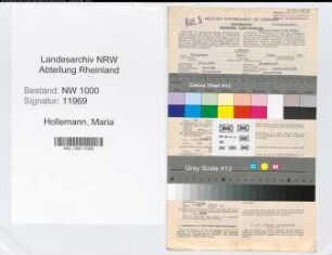 Entnazifizierung Maria Hollemann, geb. 26.01.1912 (Sekretaerin)