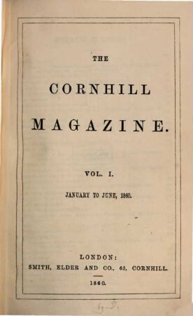 The Cornhill magazine. 1,1. 1860