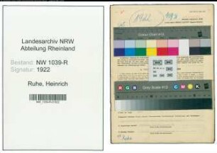 Entnazifizierung Heinrich Ruhe , geb. 16.11.1904 (Sparkasseninspektor)