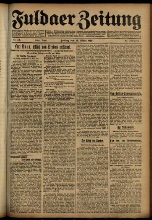 Erste Ausgabe vom Freitag, den 10. März 1916.