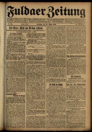 Erste Ausgabe vom Freitag, den 10. März 1916.
