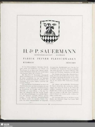 H. & P. Sauermann Aktiengesellschaft Kulmbach, Fabrik Feiner Fleischwaren