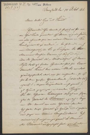 Brief an Friedrich Wilhelm Jähns : 18.10.1864