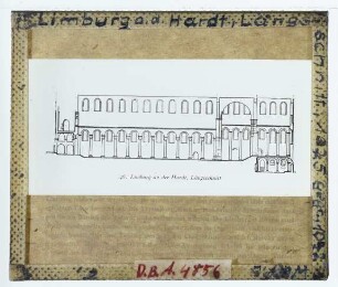 Bad Dürkheim, Kloster Limburg an der Haardt : Längsschnitt, Zeichnung