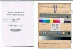Entnazifizierung Hilde Schroeter , geb. 01.01.1912 ()