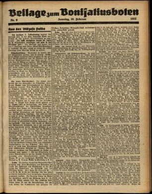 Zweite Ausgabe vom Dienstag, den 23. Februar 1932.