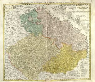 Regni Bohemiae, Duc. Silesiae, Marchionatuum Moraviae et Lusatiae Tabula generalis ; ex mensurationibus geodeticis Mulleri Wilandii aliorumque ad normam observationum astronomicarum adaptatis deprompta et designata