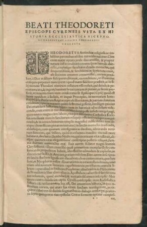 Beati Theodoreti Episcopi Cyrensis Vita ...