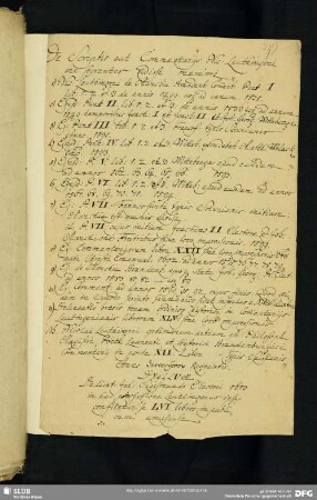 27) De scriptis aut Commentarijs Nic: Leuthingeri. 17. Jahrh.