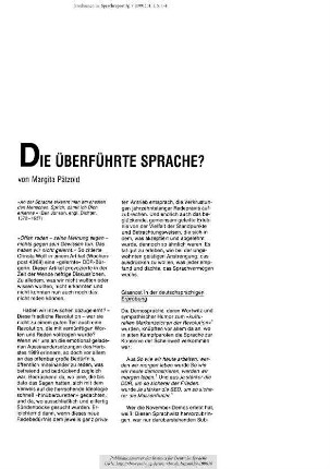 Die überführte Sprache?