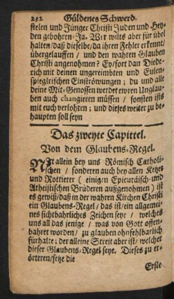 Das zweyte Capittel. Von dem Glaubens-Regel