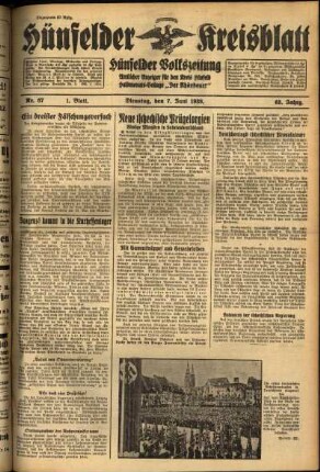 Erste Ausgabe vom Dienstag, den 07. Juni 1938.