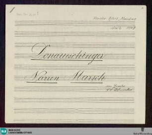 Donaueschinger Narrenmarsch. Arr - Don Mus.Ms. 1634/1 : pf; G; StrK WoO 10.01