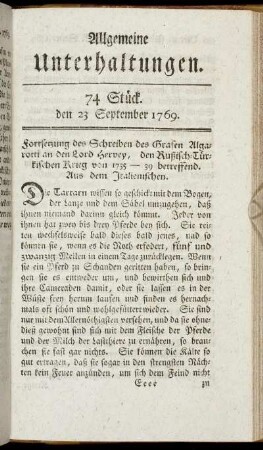 74 Stück. d. 23. September 1769.