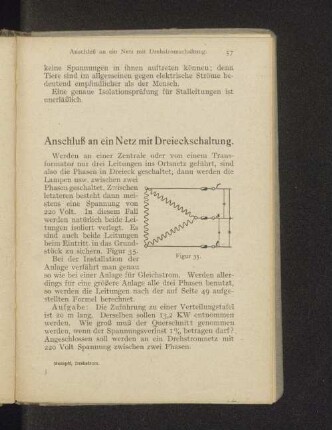 Anschluß an ein Netz mit Dreieckschaltung.