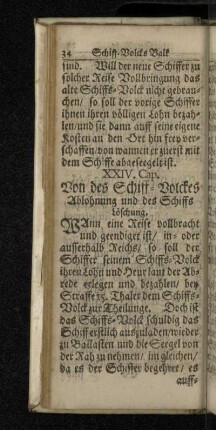 XXIV. Cap. Von des Schiff-Volckes Ablohnung und des Schiffs Löschung.