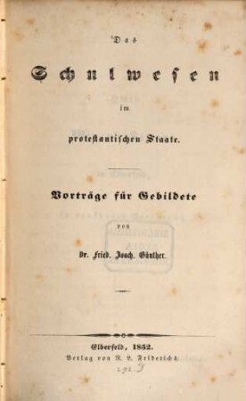 Das Schulwesen im protestantischen Staate