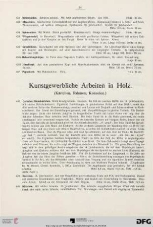Kunstgewerbliche Arbeiten in Holz (Nr. 438-471)