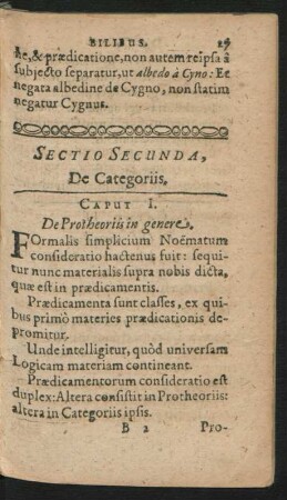Sectio Secunda, De Categoriis.