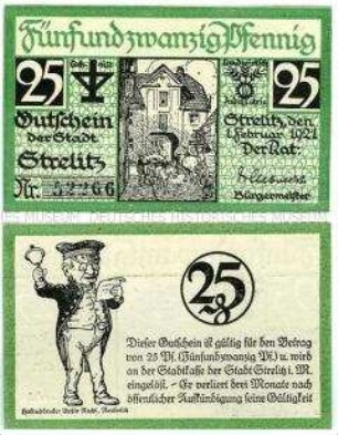 Notgeldschein der Stadt Strelitz (Alt-Strelitz)
