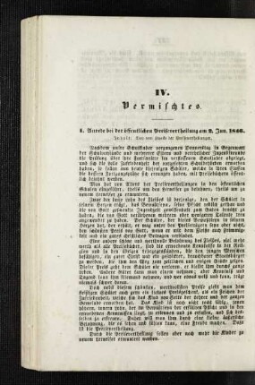Anrede bei der öffentlichen Preisvertheilung am 2. Jun. 1846