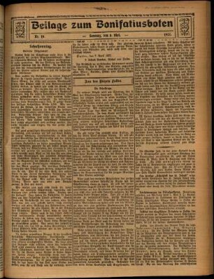 Zweite Ausgabe vom Sonntag, den 08. Mai 1927.