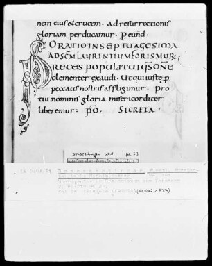 Hs.191 & Sacramentarium Gregorianum & fol 23