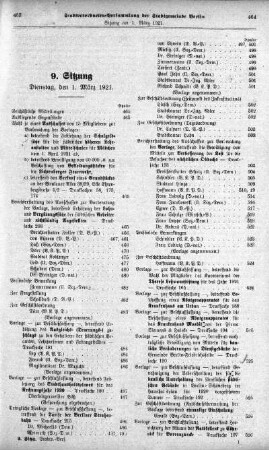 Sitzung 9, 1. März 1921