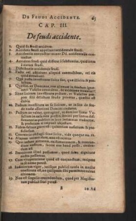 Cap. III. De feudi accidente.