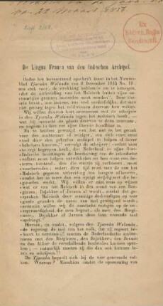 De Lingua Franca van den Indischen Archipel