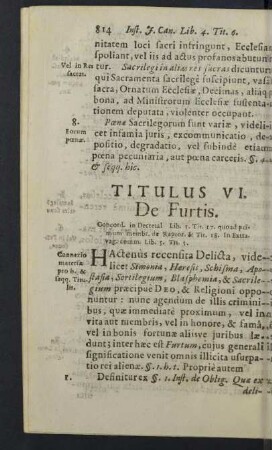 Titulus VI. De Furtis.