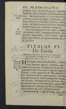 Titulus VI. De Furtis.