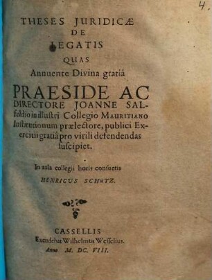 Theses Juridicae De Legatis