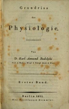 Grundriß der Physiologie, 1