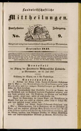 Funfzehnter Jahrgang. No. 9.