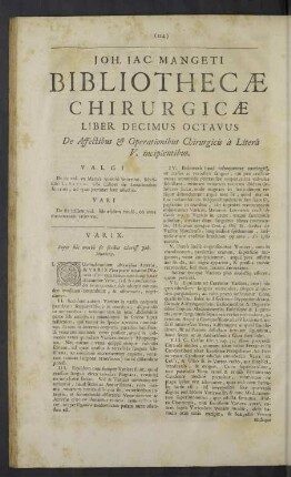 Liber decimus octavus ... à Litera V ...