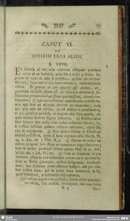 Caput VI. De Officiis Erga Alios