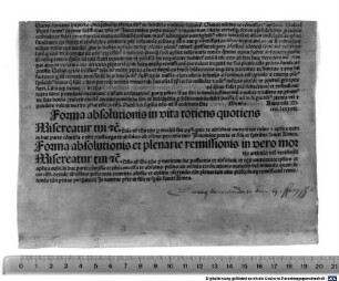 Forma confessionalis et absolutionis pro tuitione orthodoxae fidei contra Turcos. 1488
