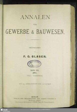 Band XXI. 1887. Juli - Dezember