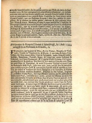 Declaration du roi, du 10 Ocotobre 1755