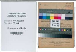 Entnazifizierung Wilhelm Hausmann , geb. 08.10.1905 (Schlosser)