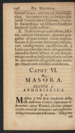 Sectio I. Aphoristica