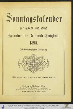 35. Jahrgang: Sonntagskalender für Stadt und Land