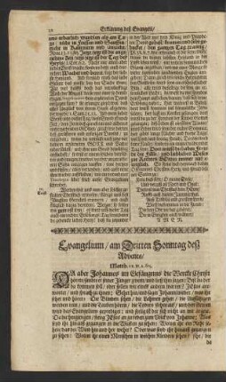 Evangelium/ am Dritten Sonntag desz Advents/ ...