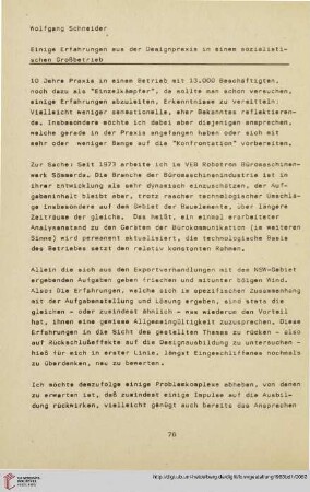 7: Einige Erfahrungen aus der Designpraxis in einem sozialistischen Großbetrieb