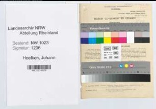 Entnazifizierung Johann Hoefken , geb. 24.12.1873 (Mechaniker)