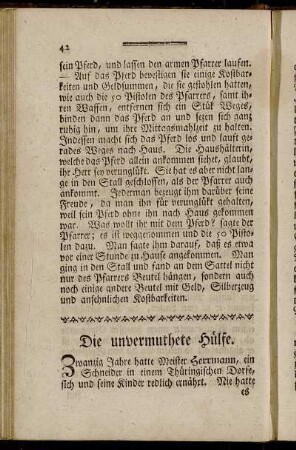 Die unvermuthete Hülfe