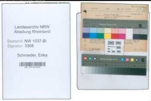Entnazifizierung Erika Schroeder , geb. 19.03.1913 (Postangestellte)