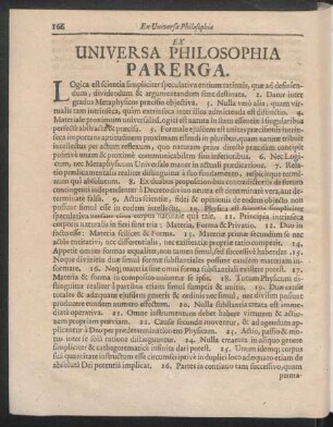 Ex Universa Philosophia Parerga