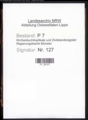 Zivilstandsregister der Munizipalität Harsewinkel (T 1813). (Gemeinde: Harsewinkel, Kreis Warendorf)